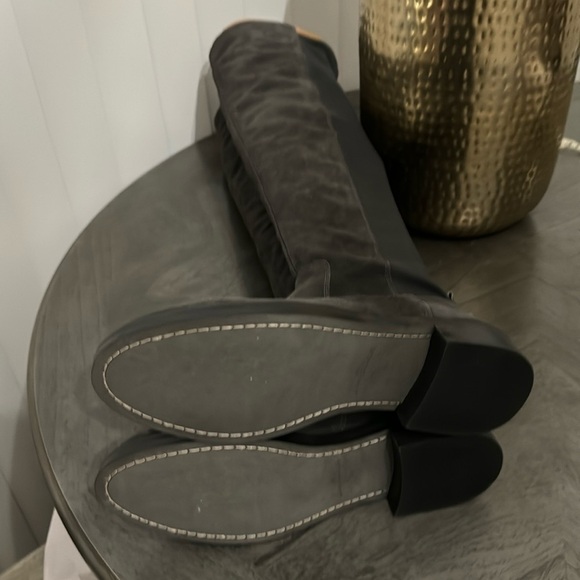 Sam Edelman Narisa Moonlight Grey Suede Rounded Toe Over The Knee Boots - Picture 3 of 10